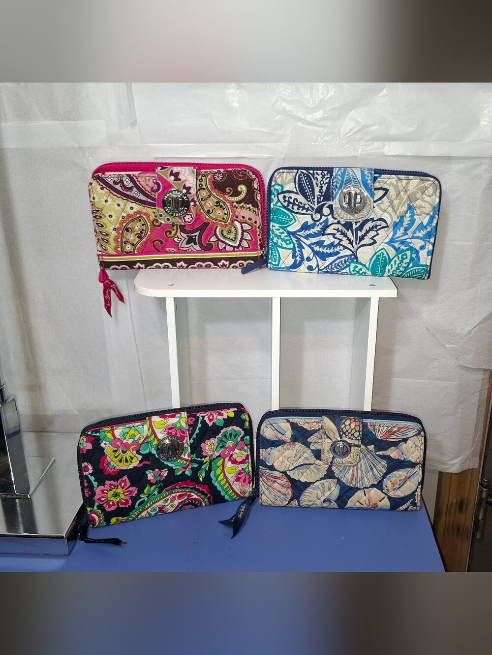 4 Vera Bradley Quilted Turnlock Wallets - EUC